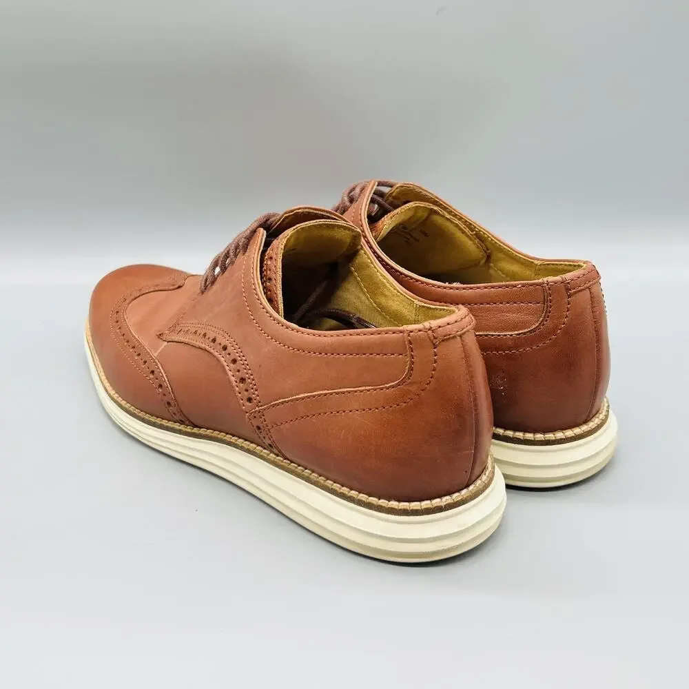 Cole Haan Shoes Mens 10 Brown Leather Grand OS Wingtip Oxford Dress Comfort